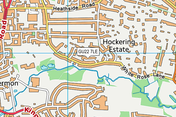 GU22 7LE map - OS VectorMap District (Ordnance Survey)