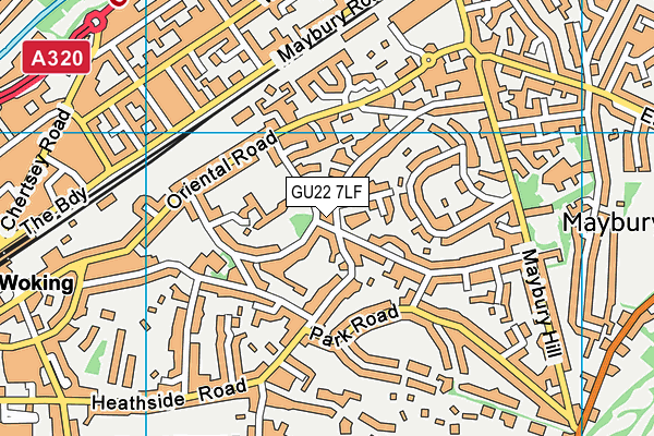 GU22 7LF map - OS VectorMap District (Ordnance Survey)