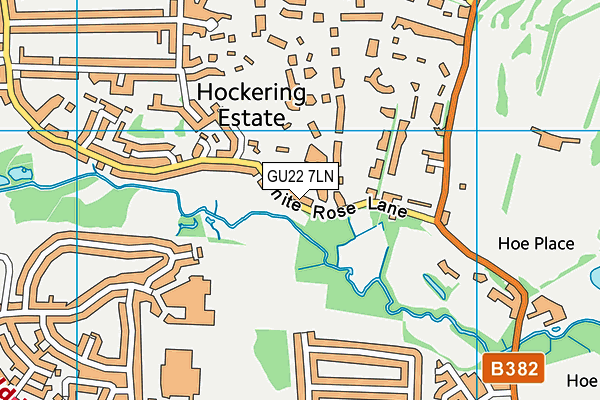 GU22 7LN map - OS VectorMap District (Ordnance Survey)