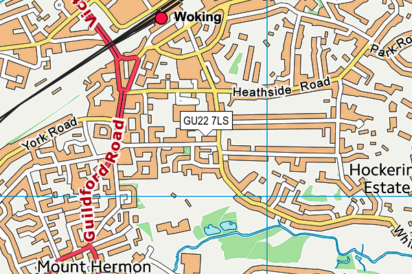 GU22 7LS map - OS VectorMap District (Ordnance Survey)