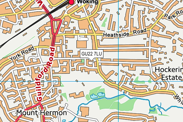 GU22 7LU map - OS VectorMap District (Ordnance Survey)