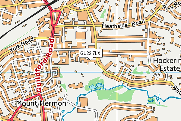 GU22 7LX map - OS VectorMap District (Ordnance Survey)