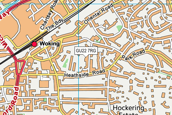 GU22 7RG map - OS VectorMap District (Ordnance Survey)