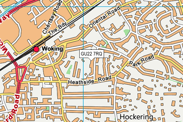 GU22 7RQ map - OS VectorMap District (Ordnance Survey)