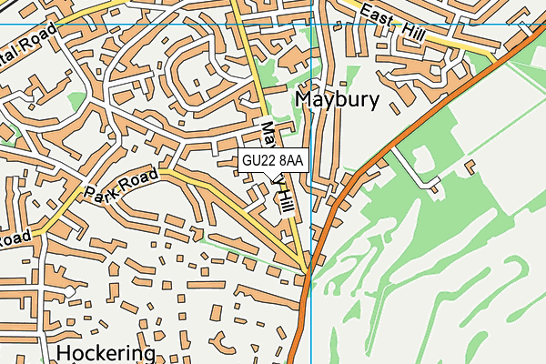 GU22 8AA map - OS VectorMap District (Ordnance Survey)