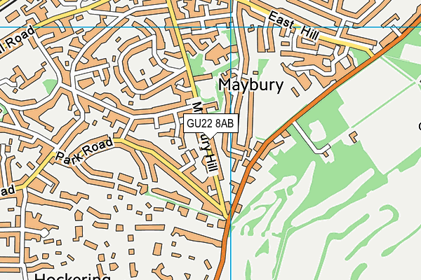 GU22 8AB map - OS VectorMap District (Ordnance Survey)