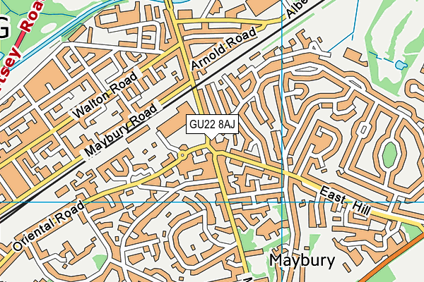 GU22 8AJ map - OS VectorMap District (Ordnance Survey)