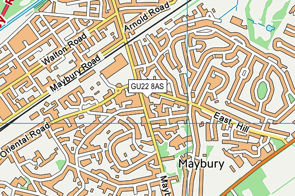 GU22 8AS map - OS VectorMap District (Ordnance Survey)