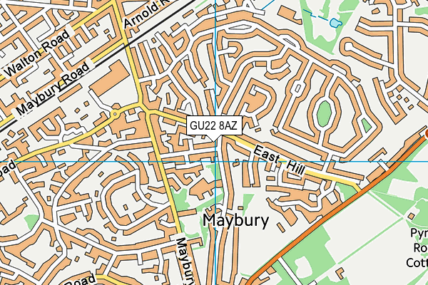 GU22 8AZ map - OS VectorMap District (Ordnance Survey)