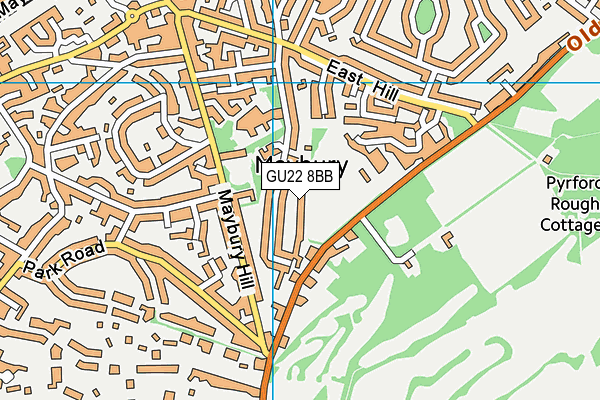 GU22 8BB map - OS VectorMap District (Ordnance Survey)