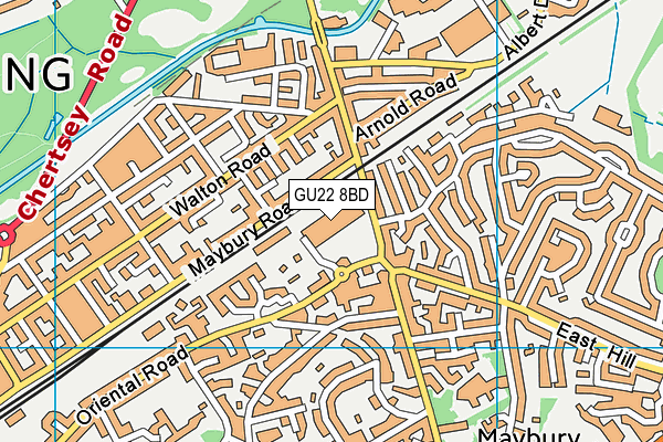 GU22 8BD map - OS VectorMap District (Ordnance Survey)