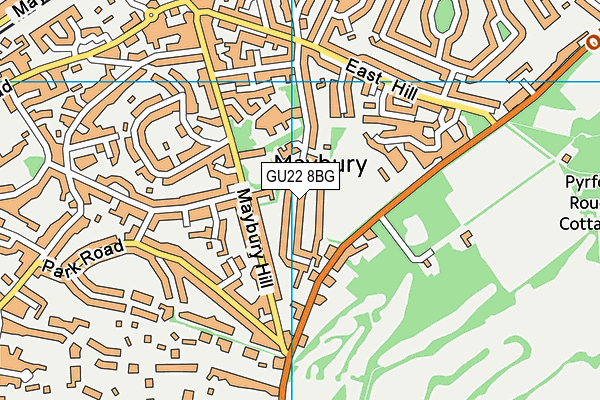 GU22 8BG map - OS VectorMap District (Ordnance Survey)