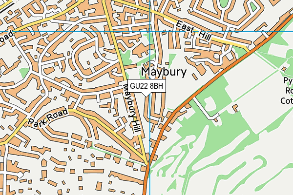 GU22 8BH map - OS VectorMap District (Ordnance Survey)