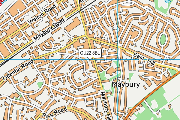 GU22 8BL map - OS VectorMap District (Ordnance Survey)