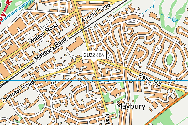 GU22 8BN map - OS VectorMap District (Ordnance Survey)