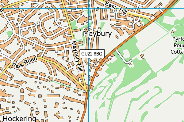 GU22 8BQ map - OS VectorMap District (Ordnance Survey)