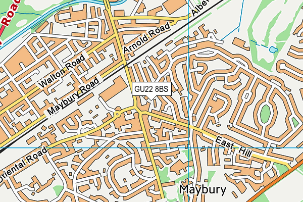 GU22 8BS map - OS VectorMap District (Ordnance Survey)