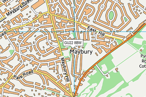 GU22 8BW map - OS VectorMap District (Ordnance Survey)