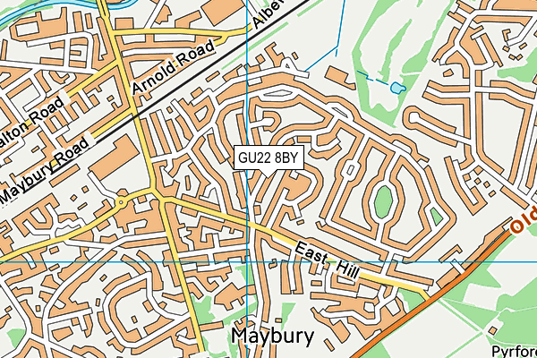 GU22 8BY map - OS VectorMap District (Ordnance Survey)