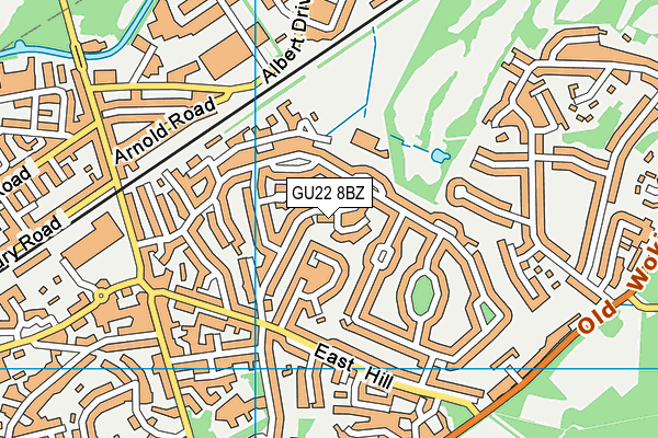 GU22 8BZ map - OS VectorMap District (Ordnance Survey)