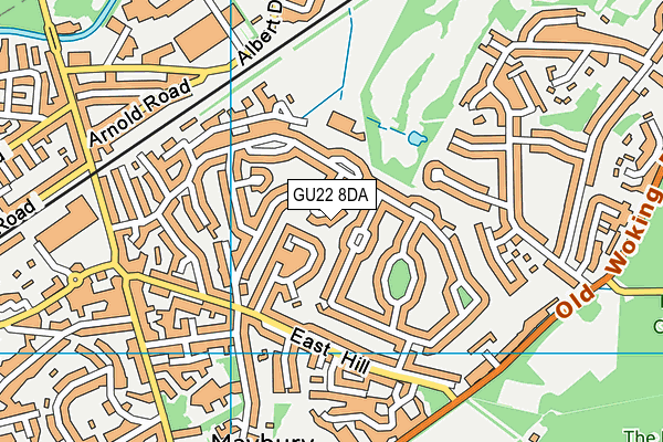GU22 8DA map - OS VectorMap District (Ordnance Survey)
