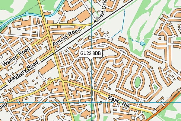 GU22 8DB map - OS VectorMap District (Ordnance Survey)