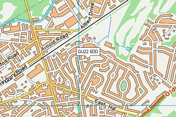 GU22 8DD map - OS VectorMap District (Ordnance Survey)