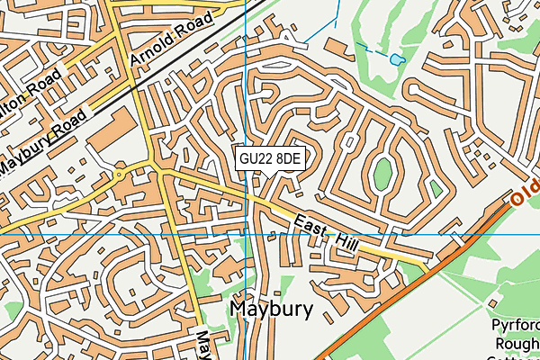GU22 8DE map - OS VectorMap District (Ordnance Survey)