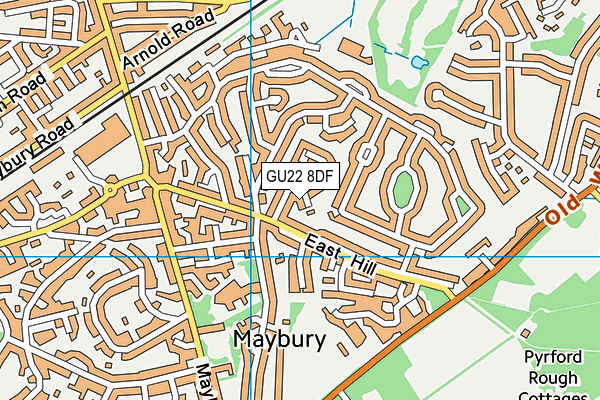 GU22 8DF map - OS VectorMap District (Ordnance Survey)
