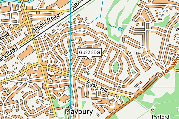 GU22 8DG map - OS VectorMap District (Ordnance Survey)