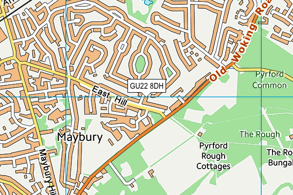 GU22 8DH map - OS VectorMap District (Ordnance Survey)