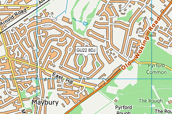 GU22 8DJ map - OS VectorMap District (Ordnance Survey)