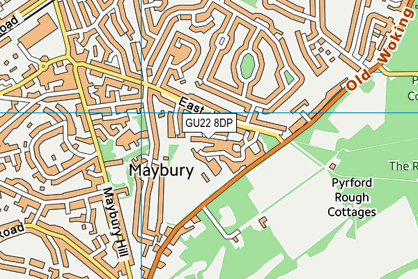 GU22 8DP map - OS VectorMap District (Ordnance Survey)