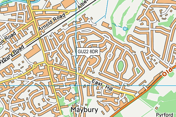 GU22 8DR map - OS VectorMap District (Ordnance Survey)