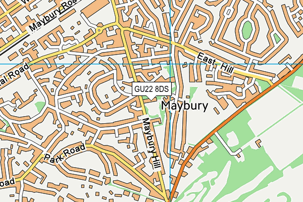 GU22 8DS map - OS VectorMap District (Ordnance Survey)