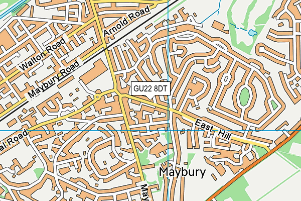 GU22 8DT map - OS VectorMap District (Ordnance Survey)