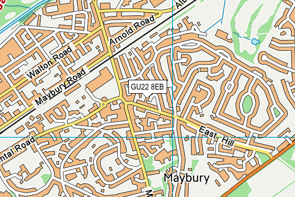 GU22 8EB map - OS VectorMap District (Ordnance Survey)
