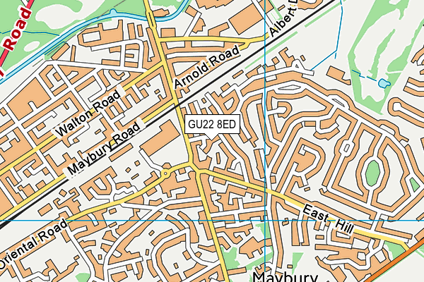 GU22 8ED map - OS VectorMap District (Ordnance Survey)