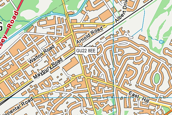 GU22 8EE map - OS VectorMap District (Ordnance Survey)