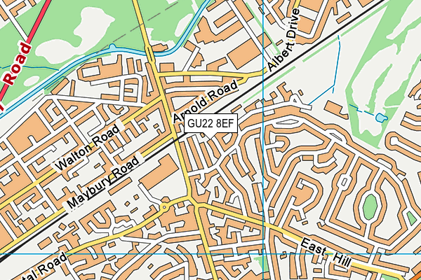 GU22 8EF map - OS VectorMap District (Ordnance Survey)