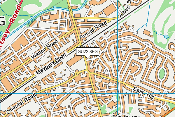 GU22 8EG map - OS VectorMap District (Ordnance Survey)