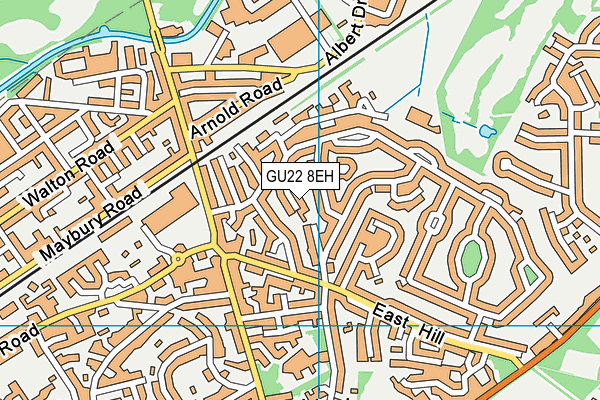 GU22 8EH map - OS VectorMap District (Ordnance Survey)