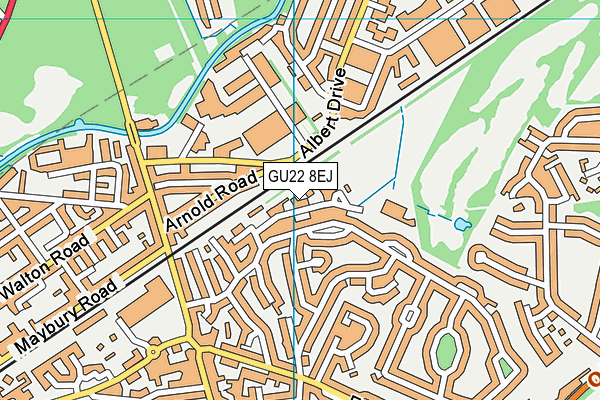 GU22 8EJ map - OS VectorMap District (Ordnance Survey)