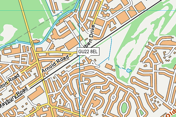 GU22 8EL map - OS VectorMap District (Ordnance Survey)