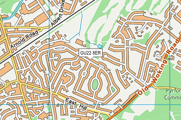 GU22 8ER map - OS VectorMap District (Ordnance Survey)