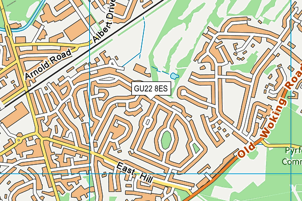 GU22 8ES map - OS VectorMap District (Ordnance Survey)