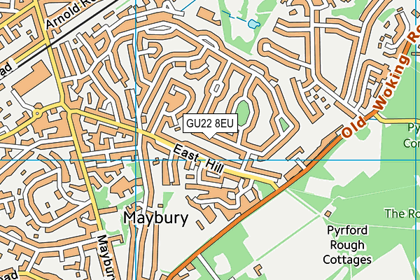 GU22 8EU map - OS VectorMap District (Ordnance Survey)