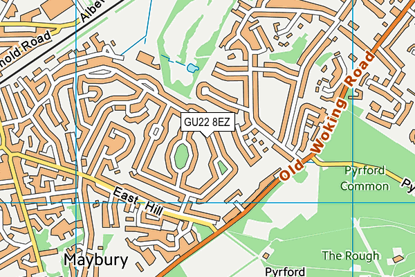 GU22 8EZ map - OS VectorMap District (Ordnance Survey)