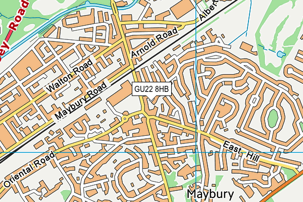 GU22 8HB map - OS VectorMap District (Ordnance Survey)