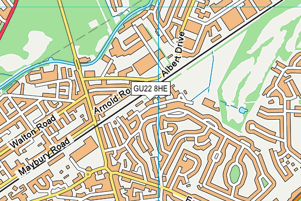 GU22 8HE map - OS VectorMap District (Ordnance Survey)